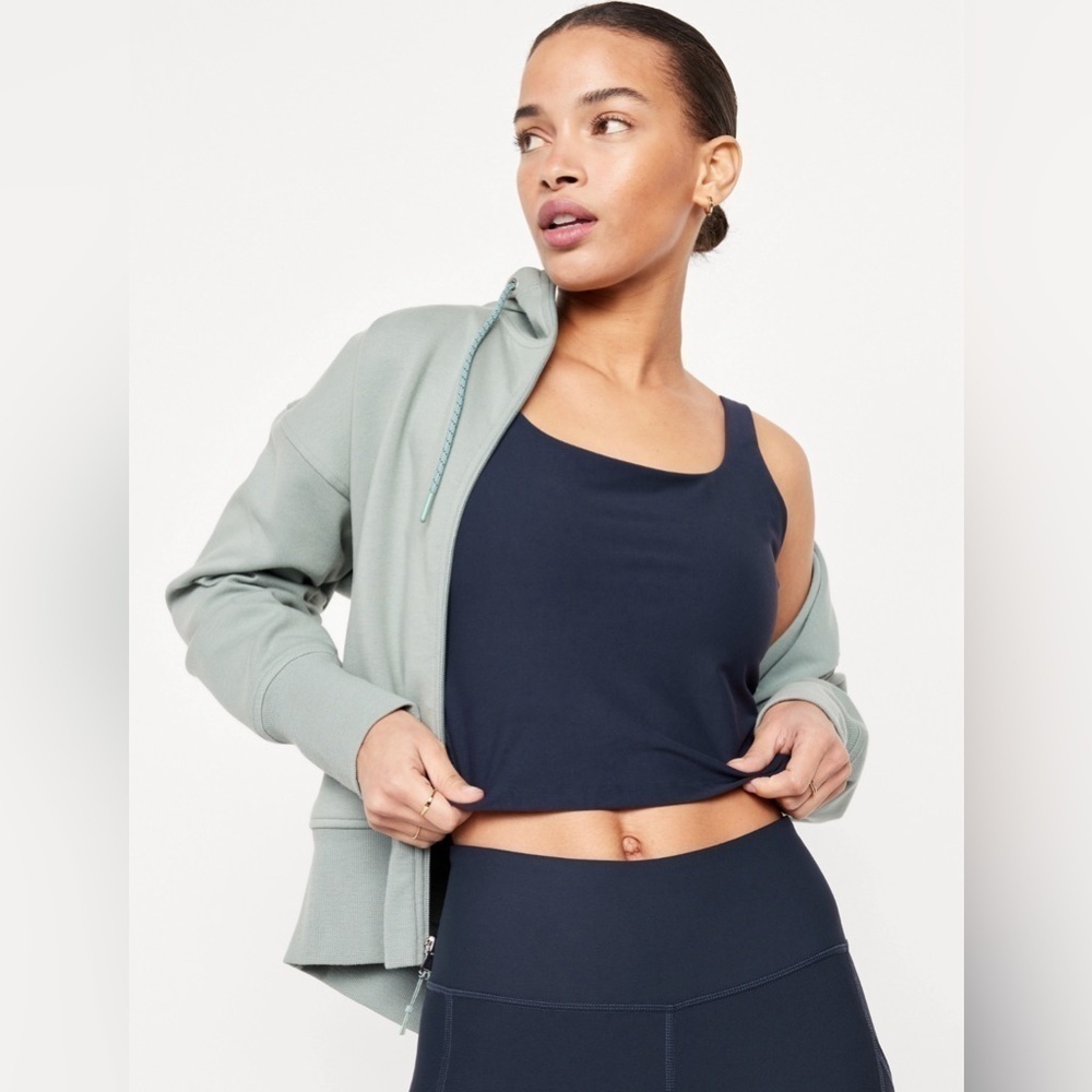 NWT! Navy Blue Light Support PowerSoft Longline Sports Bra 🚦 - Picture 3 of 10